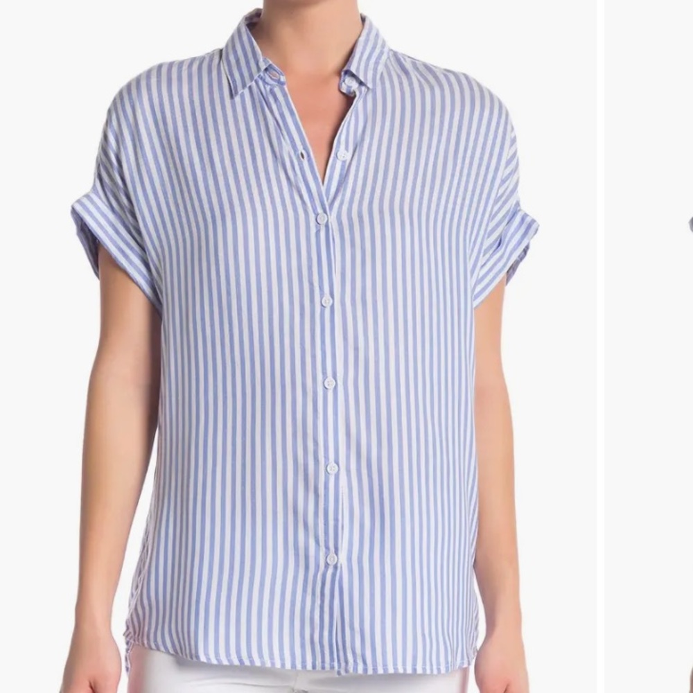 Beach Lunch Lounge Blue Striped Shirt